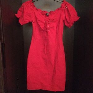 Fashion Nova Off the Shoulder Red Dress